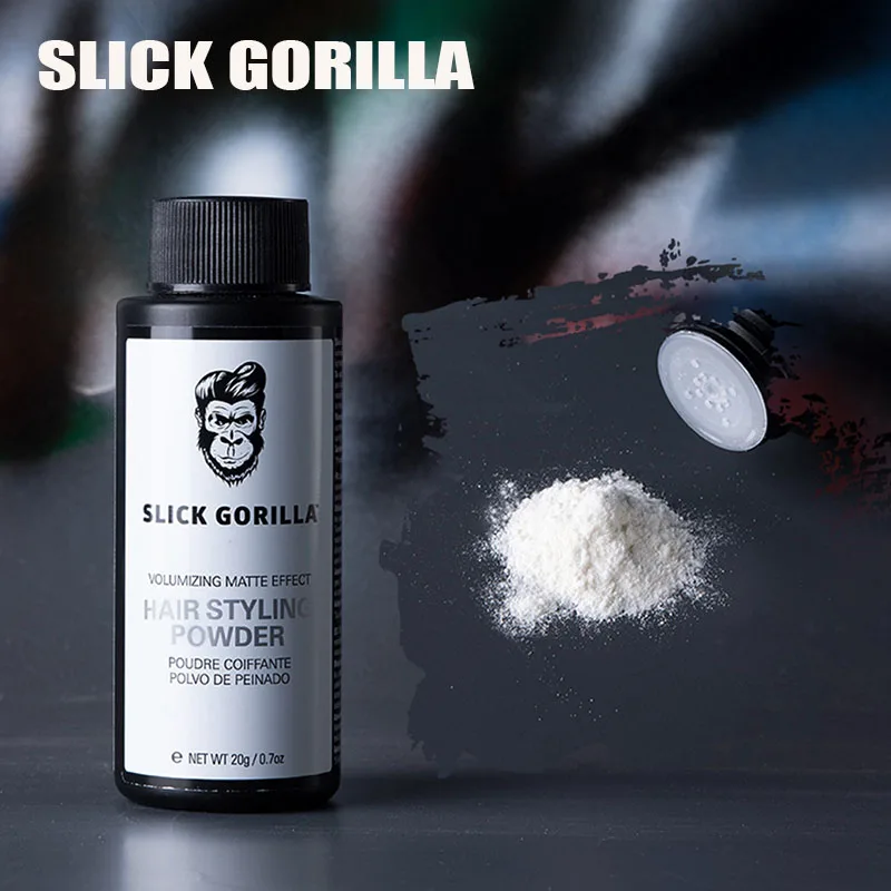 Polvo Estilizador para Hombre Slick Gorilla, No Pegajoso, Polvo Seco Natural para el Cabello, Fácil de Enjuagar, Fibra Capilar Mate para Dar Volumen, Cuidado del Cabello