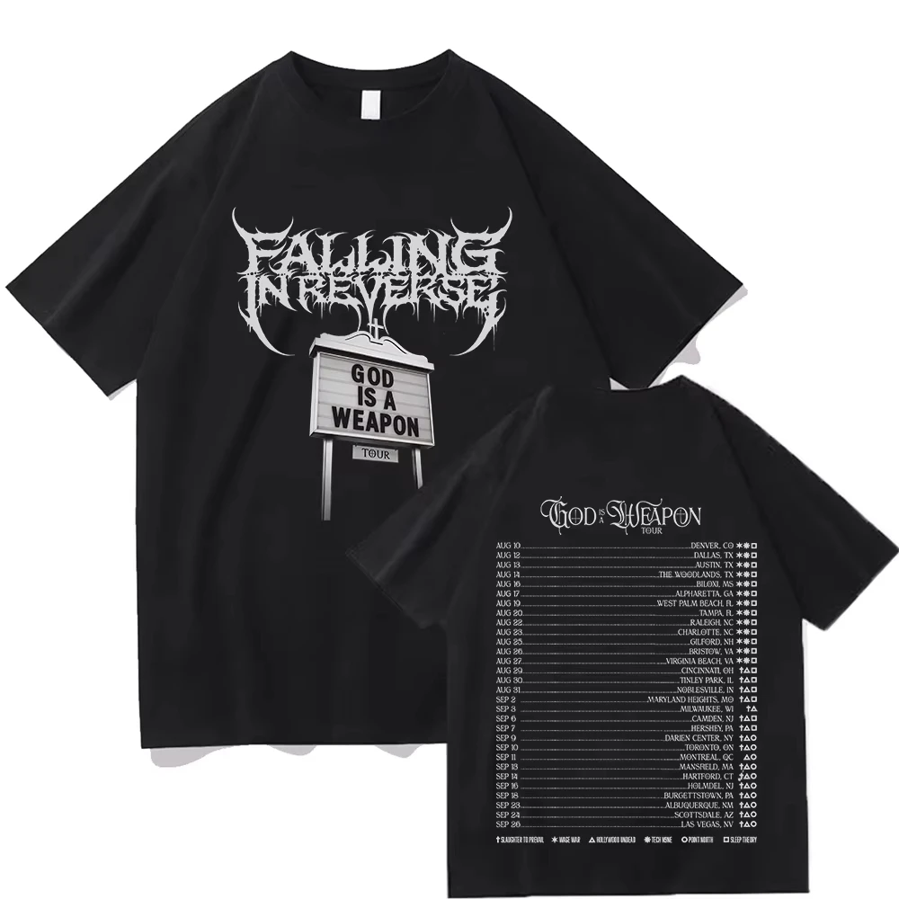 

NEW 2025 Fall into Reverse God is Weapon Tour T-Shirt Fashion Short Sleeve Cotton Summer T-Shirt Hip Hop Menswear UnisexrT-Shirt