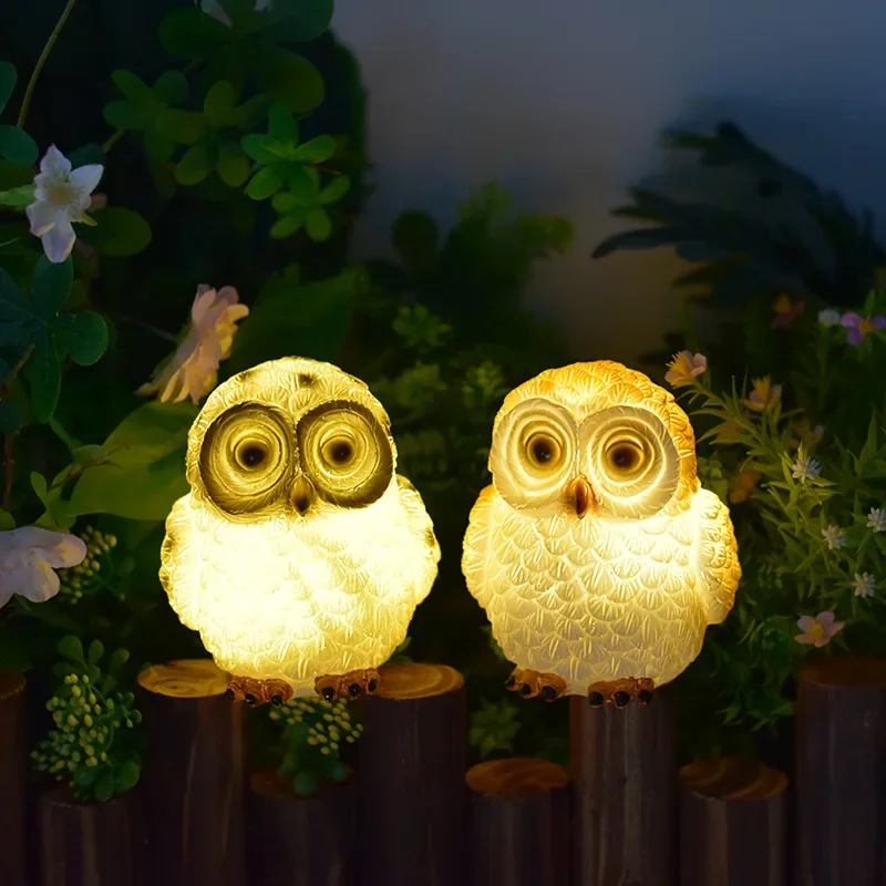 Solar Garden Lamp Owl Night Lights Outdoor Waterproof Courtyard Balcony Garden Lawn Landscape Decor LED Solar Powered Light