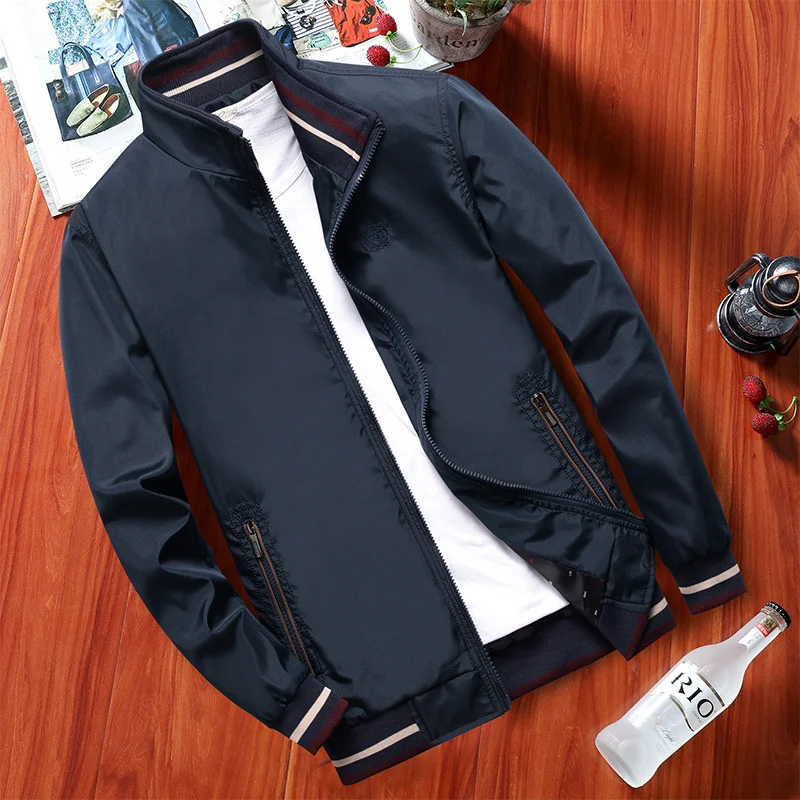 

Autumn Mens Jackets Casual Men Windbreaker Coat Men's Fashion Stand Collar Baseball Jacket jaqueta masculina chaquetas hombre