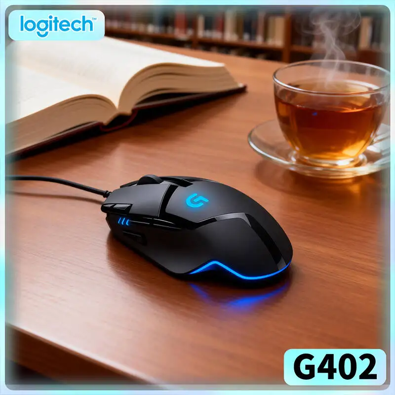 

Проводная мышь Logitech G402, 4 настройки DPI, 8 кнопок, отклик 1 мс, 500 IPS, 4000 DPI, противоскользящая, для игр и работы