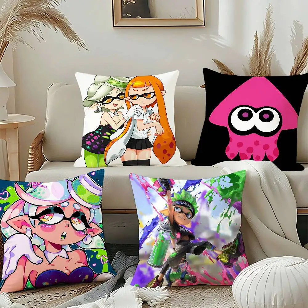 

S-Splatoon Pillow Case Pillow Cover Cushion Case For Sofa Couch Polyester/Cotton Pillowcase For Fall Home Decor