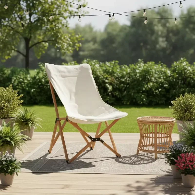 for OEM ODM Butterfly Solid Wood Modern Folding Lightweight Durable Portable Comfortable Eco-Friendly Outdoor Farmhouse