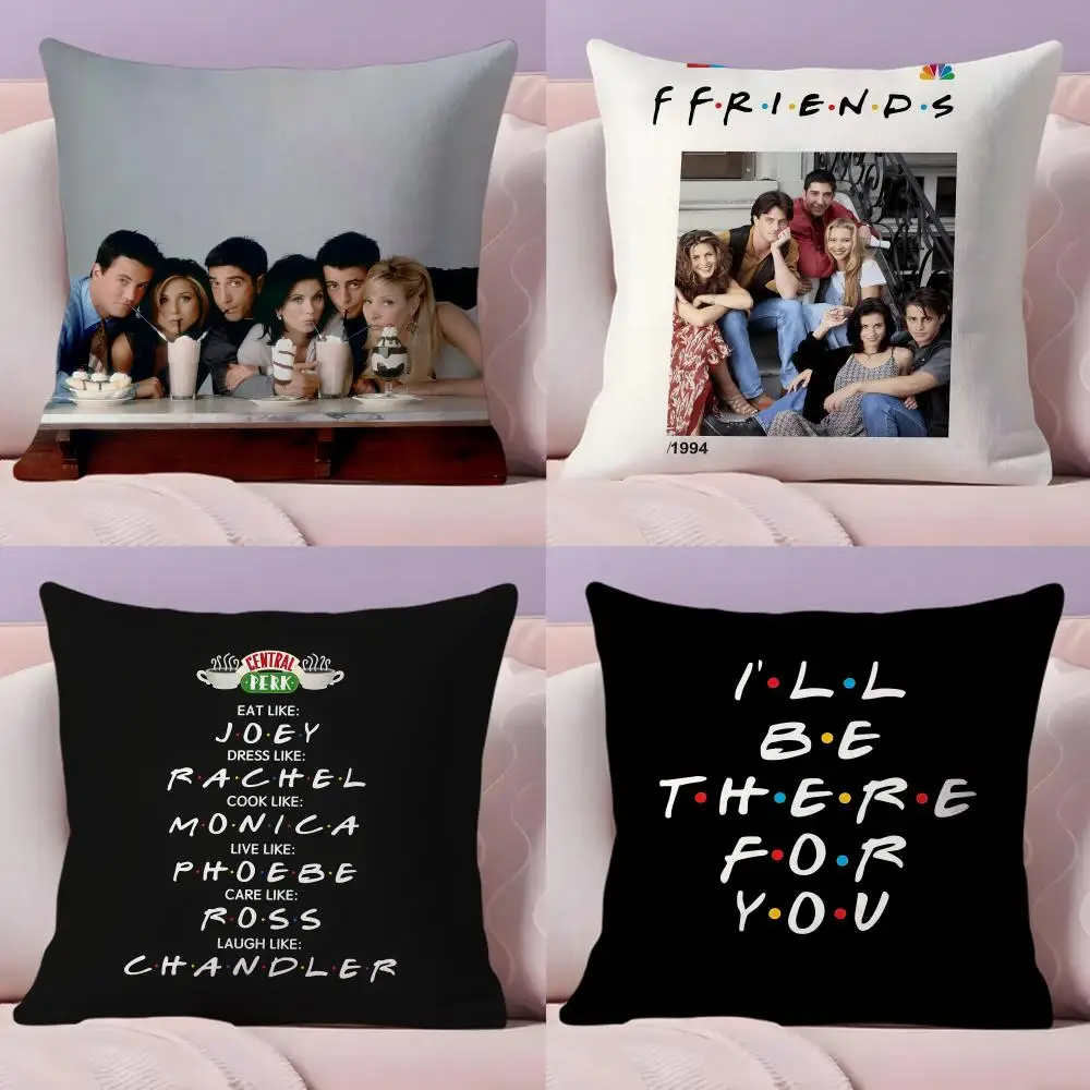 Classic TV Show F-Friends Cushion Cover Plush Fabric Soft Double-Sided Printed Sofa Warm Winter Home Gift Pillow Cover