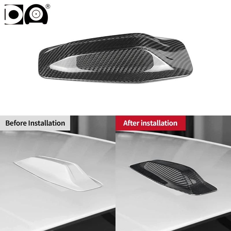 Real 3K Dry Carbon Fiber Car Shark Fin Antenna Shell Cover Suitable for BMW G60 G70 G90 G99 F70 U06 F26 G26 BEV U11
