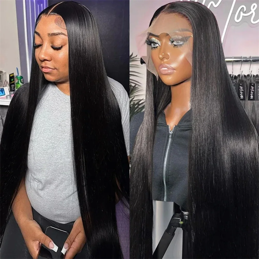 Peruvian Bone Straight Human Hair Wigs PrePlucked 360 HD Transparent Lace Frontal Wigs For Women 13X4 Lace Front Human Hair Wigs