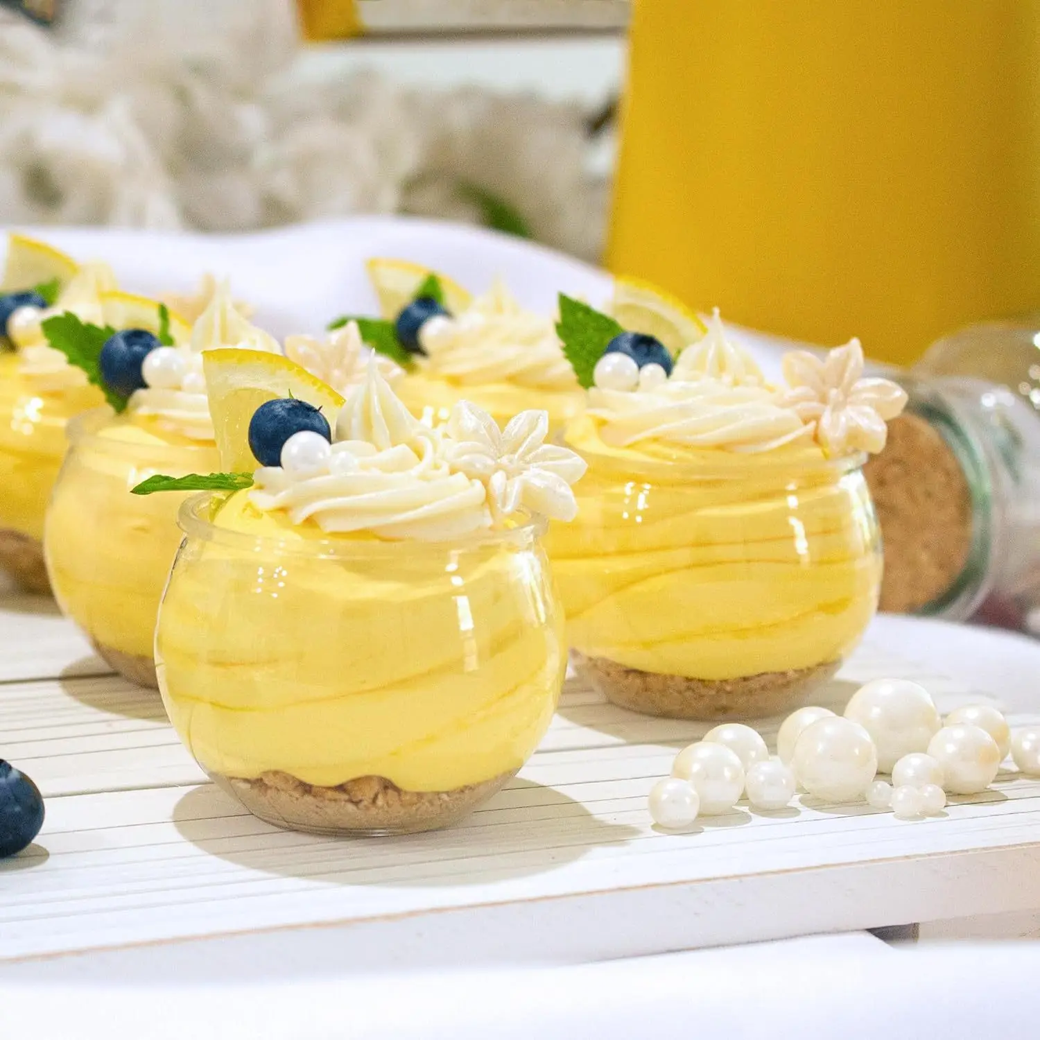 

50/100 шт. круглых десертных стаканчиков в форме медового горшочка для желе, тирамису, йогурта, выпечки, закусок, на день рождения, свадьбу, мороженого, конфет, снеков