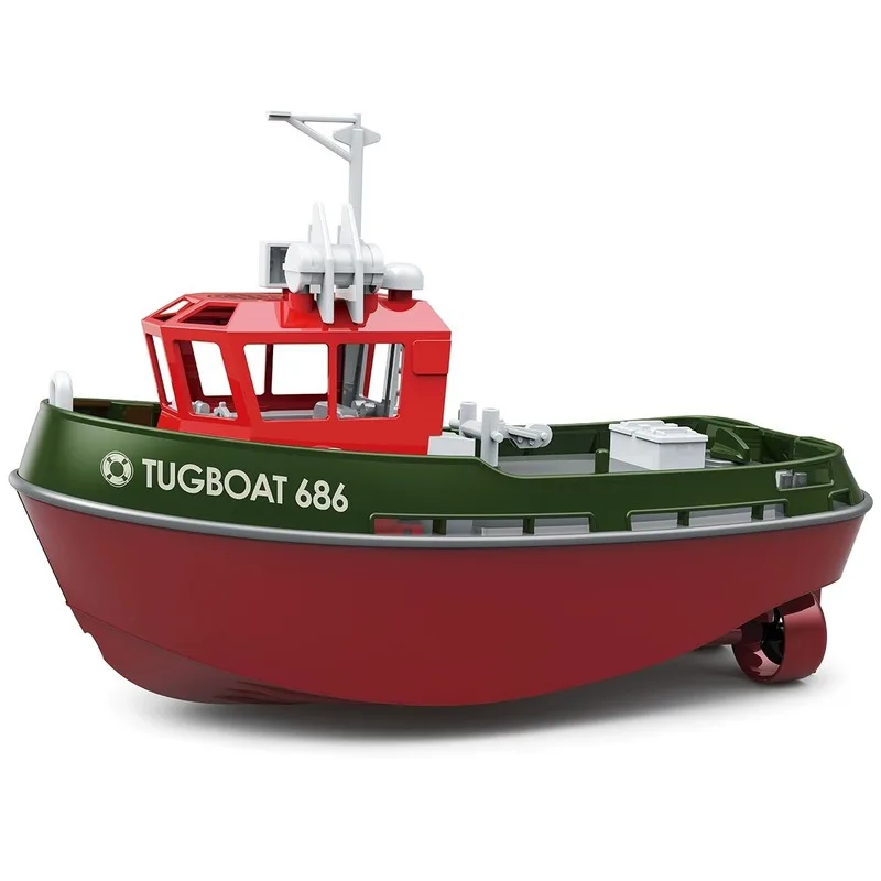 Rebocador RC escala 1:72 686R, navio de controle remoto de motor duplo, modelo de simulação realista, presente de brinquedo de barco para meninos