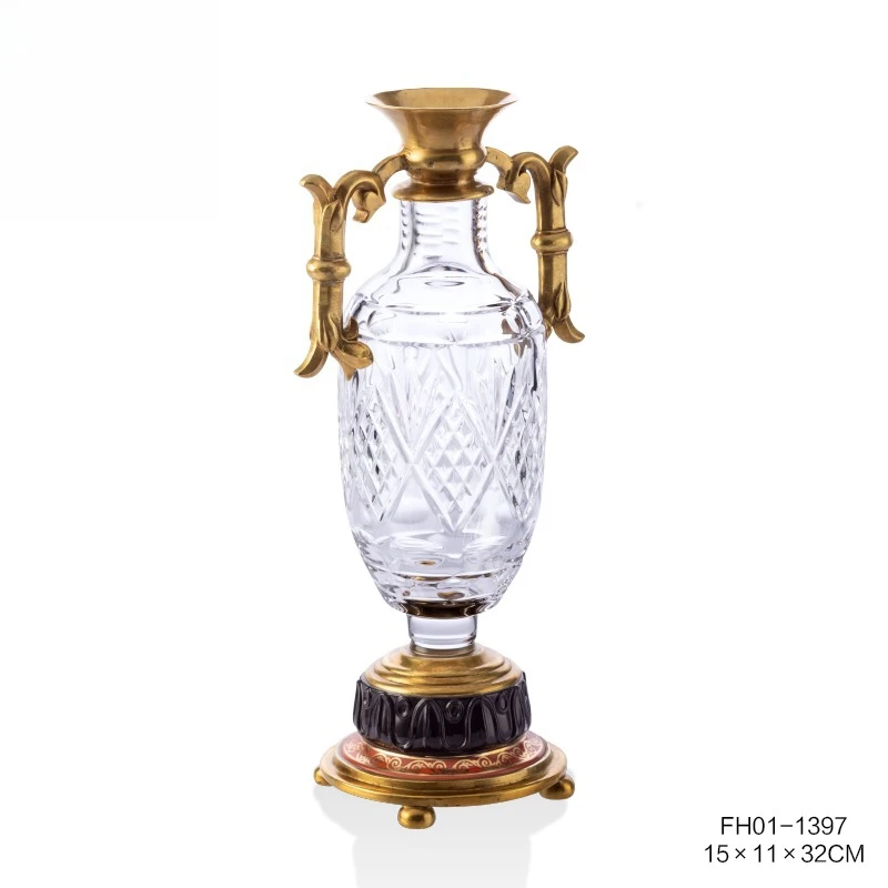 

Prague imported crystal glass handmade vase wine jug modeling handicraft ornament