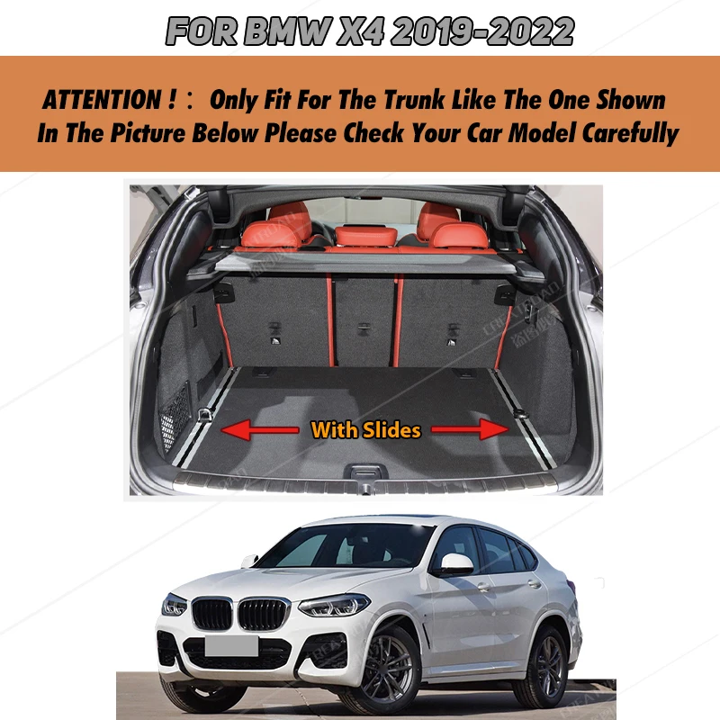 Auto Full Coverage Trunk Mat For BMW X4 G02 2019-2022 20 21 Car Boot Cover Pad Cargo Liner Interior Protector Accessories