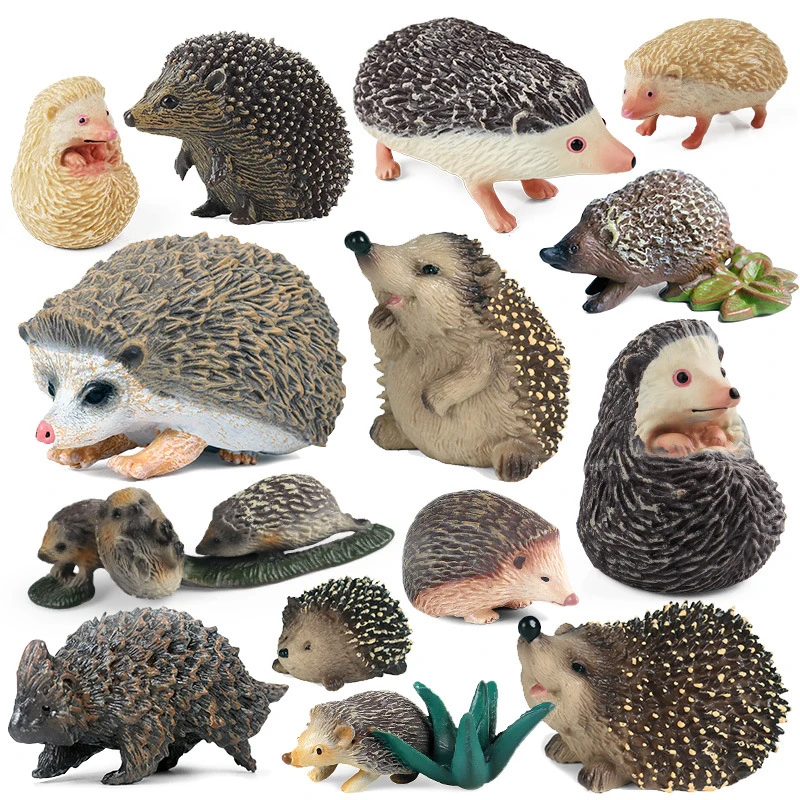 Simulation Cute Wild Animal Figurine Lifelike Hedgehog Mouse Model Kids Toy Action Figure Collection Children Education Toy Gift