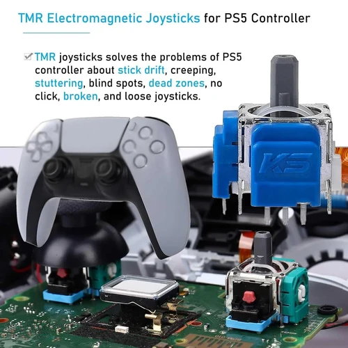 Imagen 2 del producto Paquete de 10 Joystick de efecto Hall electromagnético TMR, reemplazo de varilla analógica 3D, controlador de doble detección para PS5/PS4/SWITCH PRO/XBOX