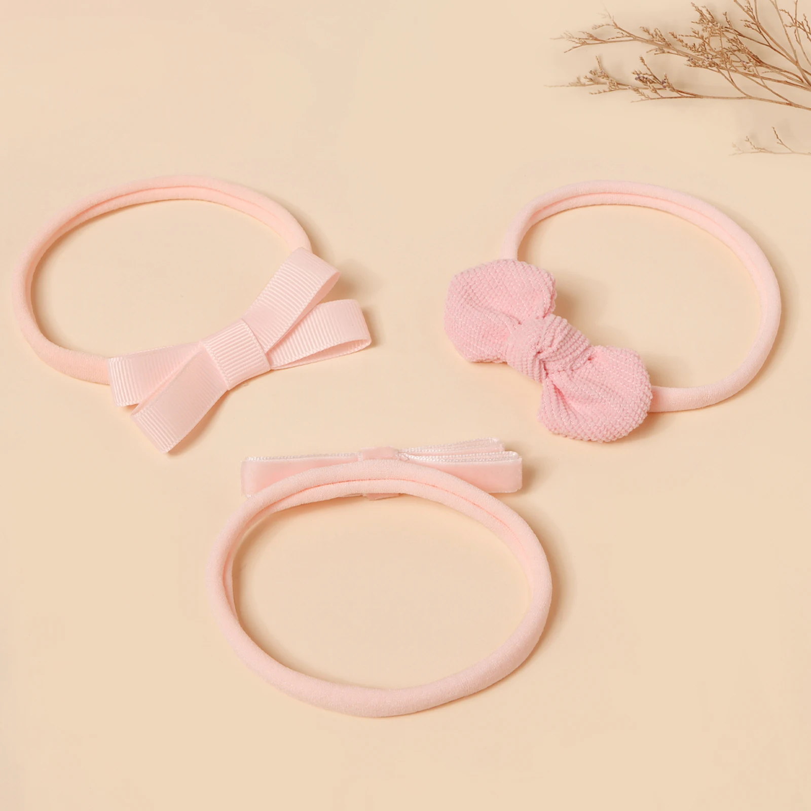 6 stuks beige nylon haarband verschillende stijlen boog hoofdtooi accessoires voor baby meisjes foto decor verse hoofdband dagelijks gebruik