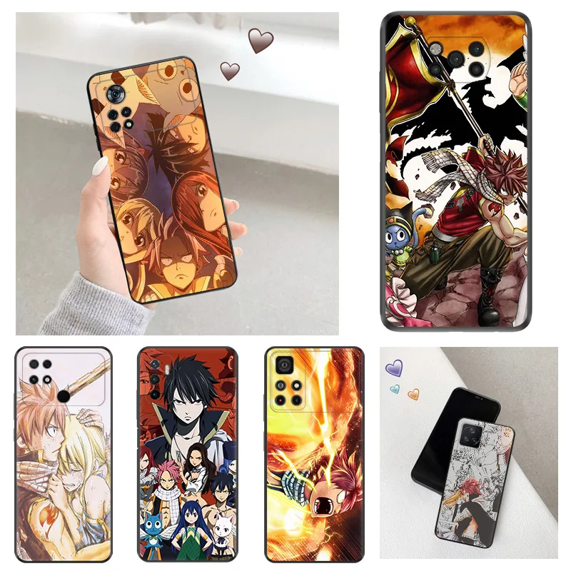 Anti-Drop Soft Phone Case For Xiaomi Poco x5 5G x4 x3 pro f1 f3 gt f4 f5 m5 m4 m3 c40 c50 c51 Fashion Fairy Tail Anime Cover