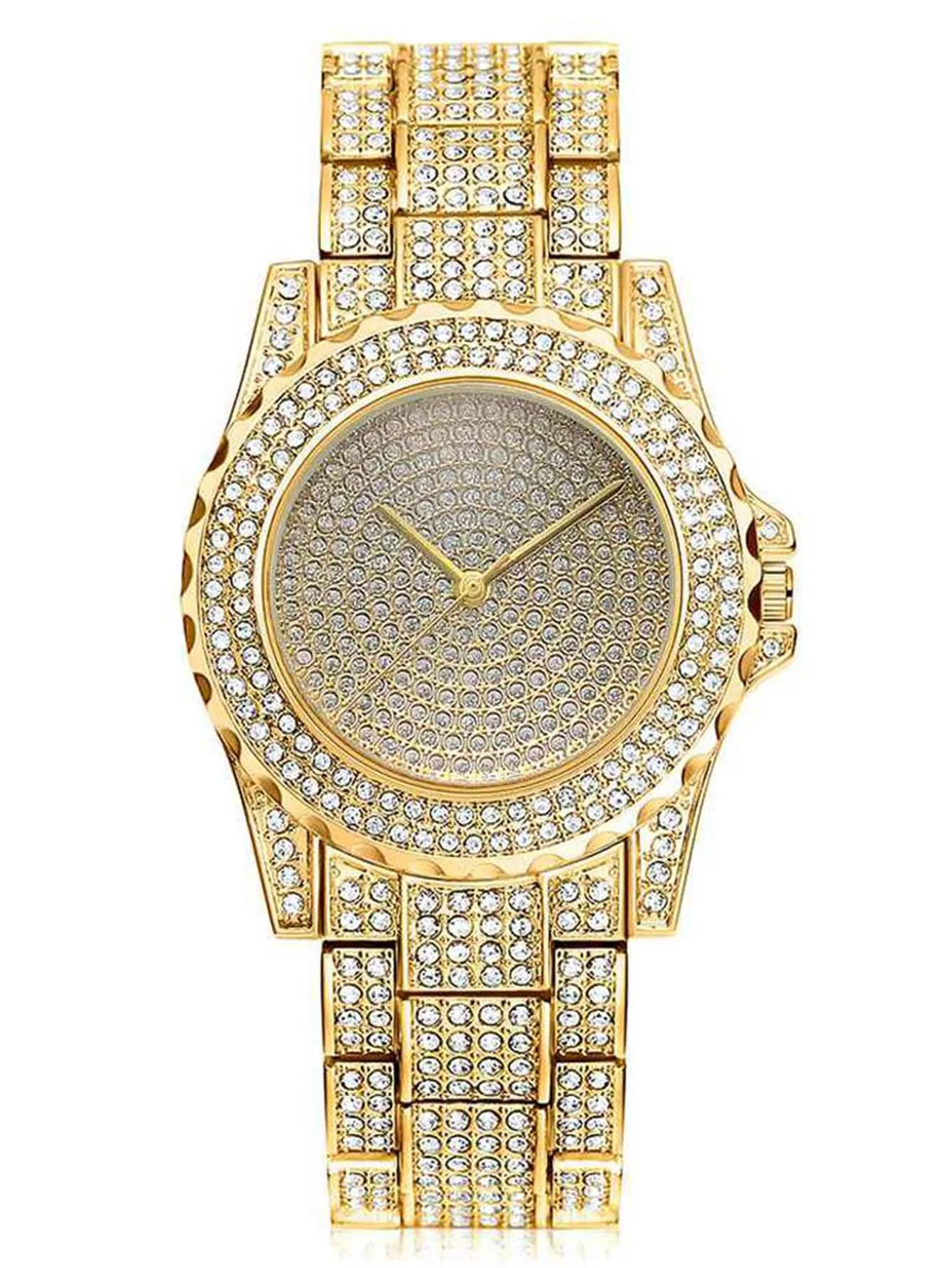 2PCS Luxury Women Gold Watch Fashion Ladies Quartz Diamond Wristwatch Elegant Female Bracelet Watches Set Reloj Mujer