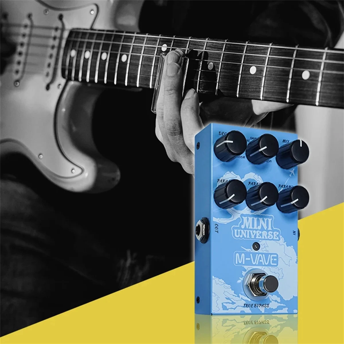 M-VAVE ميني الكون ريفيرب تأثيرات دواسة الغيتار الرقمي ريفيرب صحيح الالتفافية المعدنية 9 نغمات ريفير لاستوديو الغيتار الكهربائي