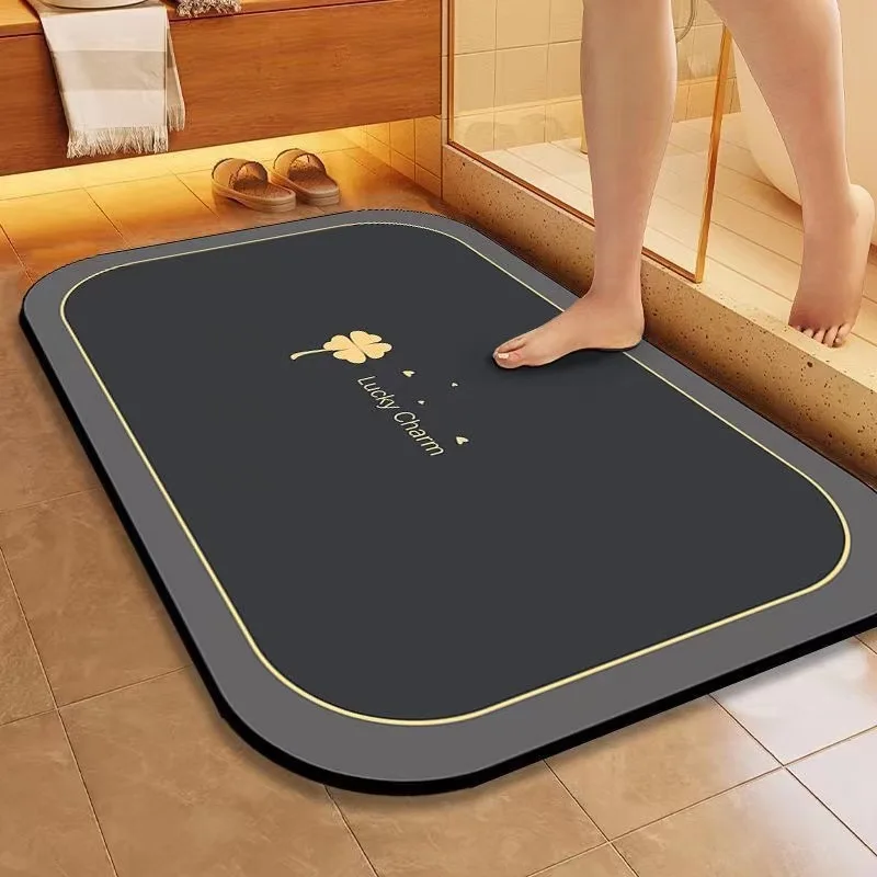 VIKAMA Flannel Bathroom Carpet Water Absorbent and Stain-Resistant Bathroom, Entrance Door Mat for Hallway, Home Decoration