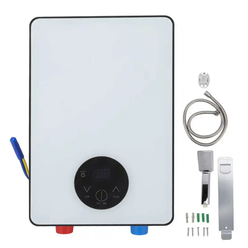 

6500W Hot Water Heater Touch Screen Over Temperature Protection Electric Water Heater Tankless Electric Shower 220V