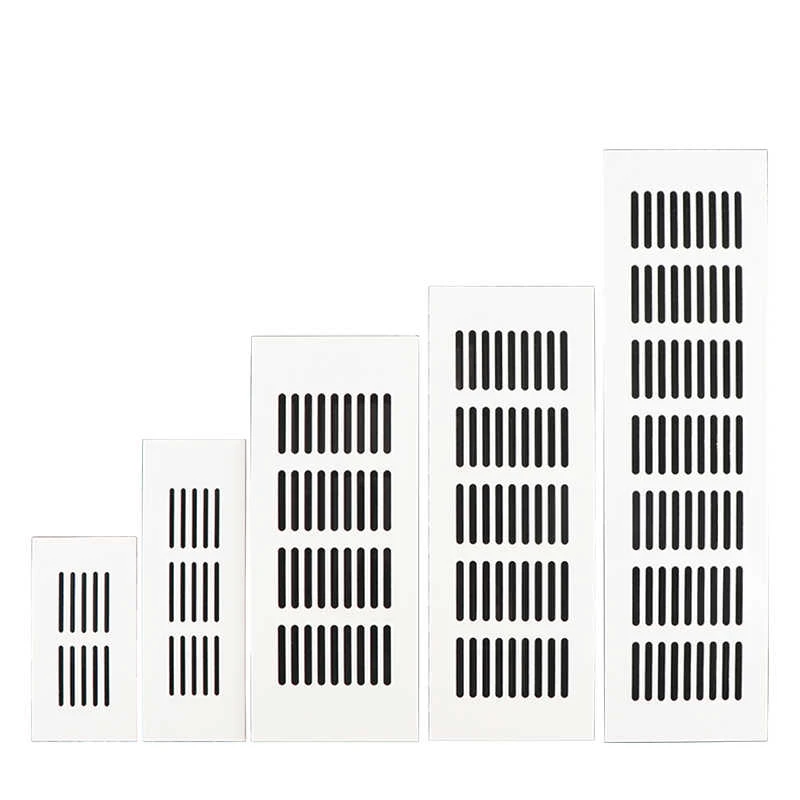 1Pcs Wide=50mm Multi-Size Cooling Vent Cover L=150-1000mm Aluminium Rectangular Cabinet Wardrobe Air Vent Grille Home Kitchen
