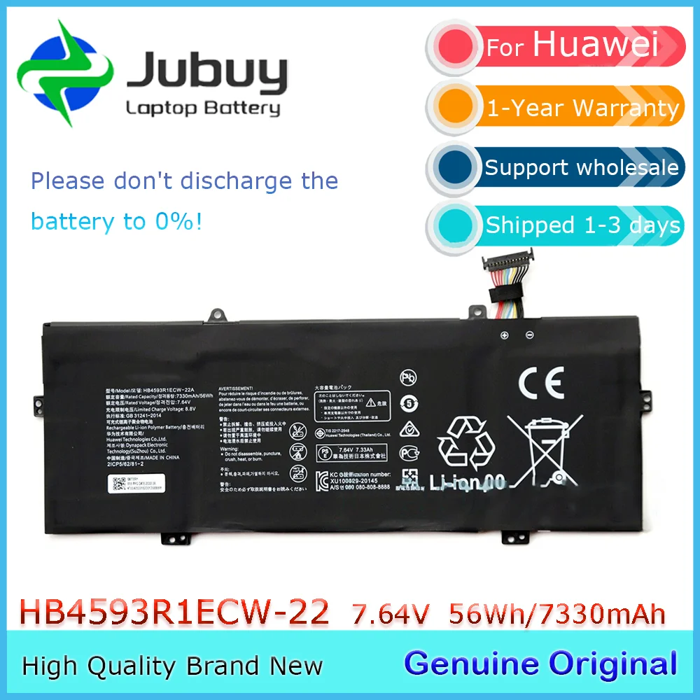 HB4593R1ECW-22A 7.64V 56Wh Original Laptop Battery for Huawei MateBook 14 2020 2021 AMD R5 R7