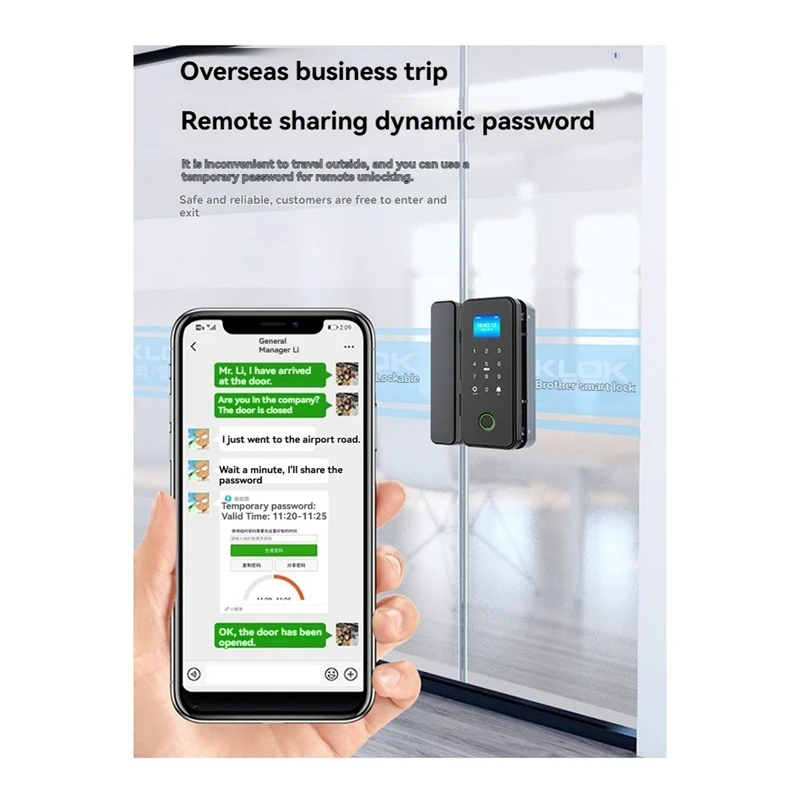 Tuya Smart-Lock For Glass Door Wooden Door Bluetooth Tuya Biometric Fingerprint Lock Electronic Door Digital Lock