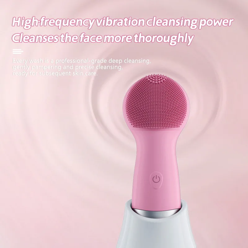 Nieuwe oplaadbare siliconen gezichtsreiniger Elektrisch gezichtswasapparaat Mini waterdichte ultrasone poriënreiniger