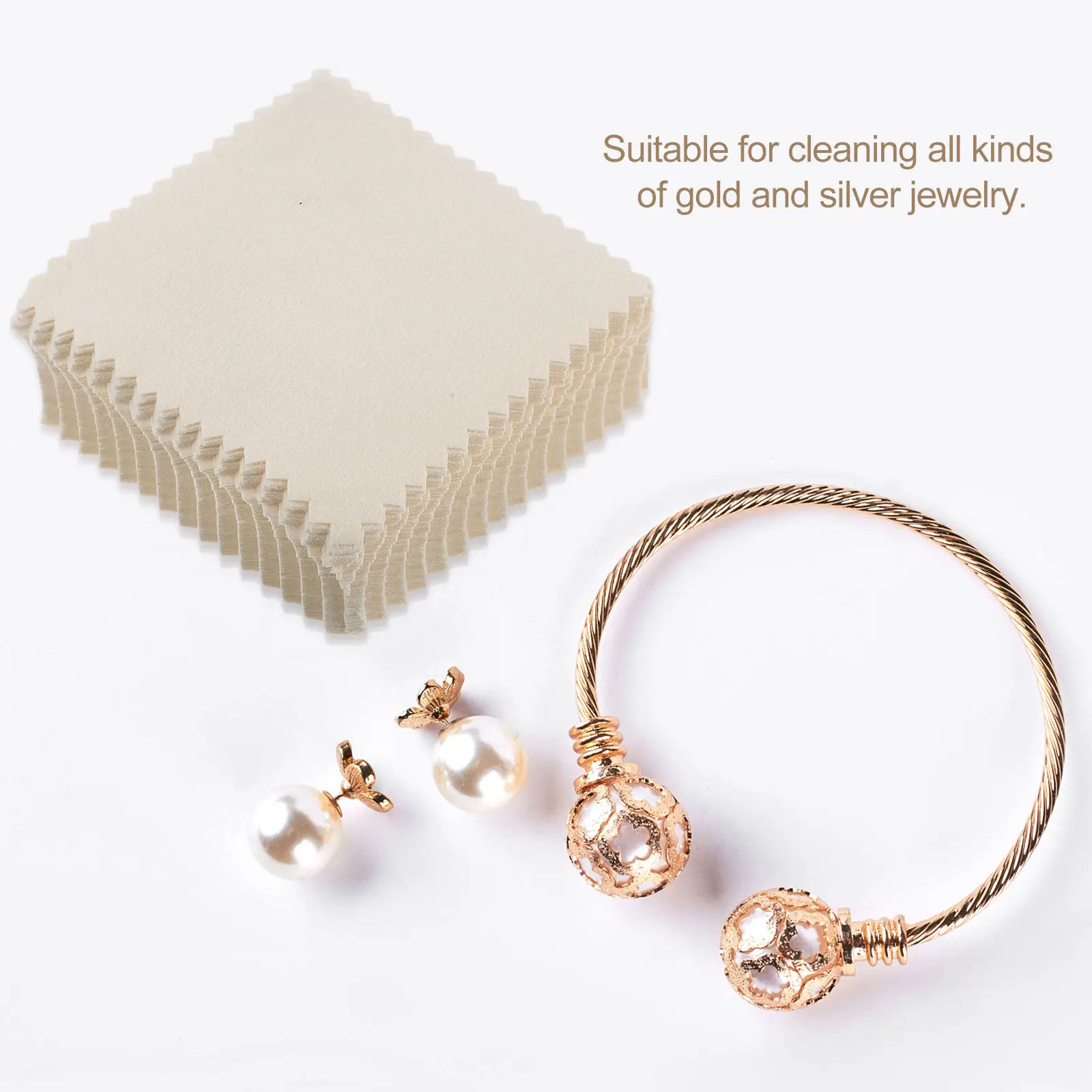 50Pcs Silver Polishing Cloth Professional Jewelry Cleaner Soft Scratch-Free Gold Cleaning Cloth Wiping Jewelry Watch