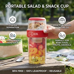 300/480/670/870/1070ML Oatmeal Nut Yogurt Salad Cup Food Storage Box Seal Container Set 2-layer Crisper Cup Sauce Cup Lunch Box