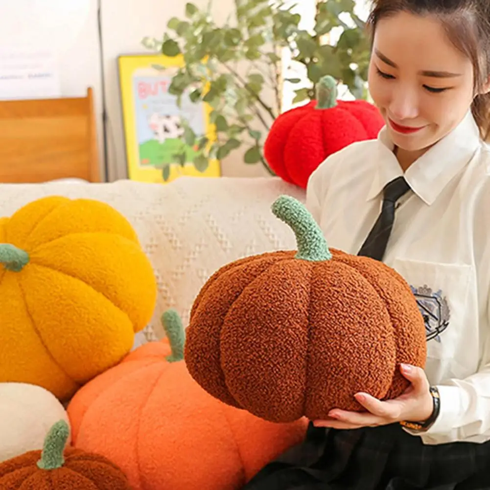 3d Pumpkin Pillow Colorful 3d Pumpkin Plush Throw Pillow for Home Decoration Realistic Stuffed Pumpkin Doll Sofa for Bedroom