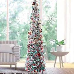 150CM retrattile pieghevole Pop-up albero di natale decorazione natalizia decorazione festiva decorazione natalizia ornamento