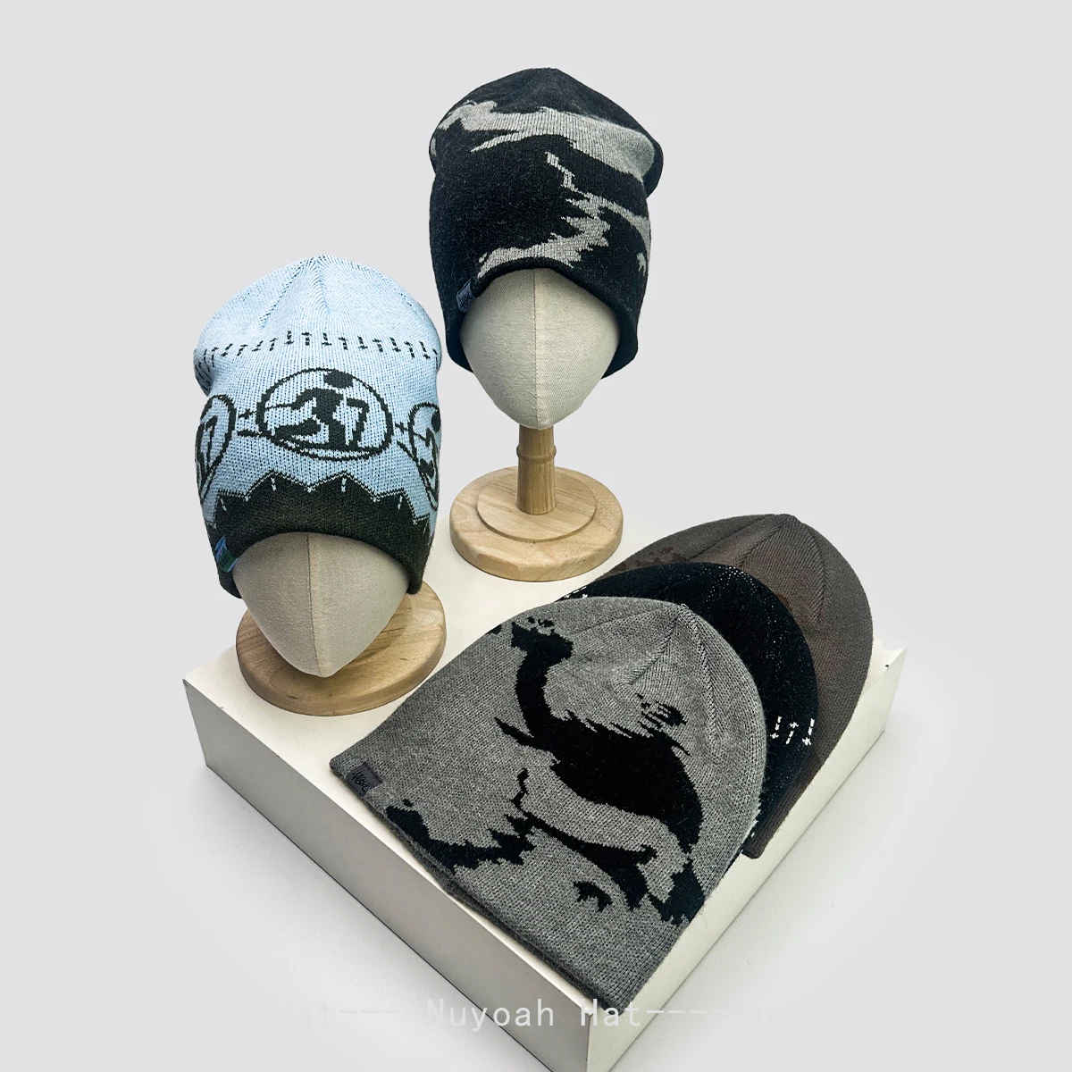 Novos homens mulheres americanos jacquard skates vortex chapéus de malha quente hip-hop moda retro gorros casuais versátil rua ins