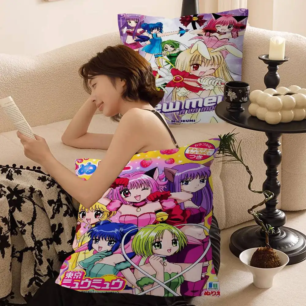 

Персонализированная подушка с изображением Tokyo Mew Mew, чехол для подушки, украшение для спальни, детской комнаты, подарок на день рождения для детей