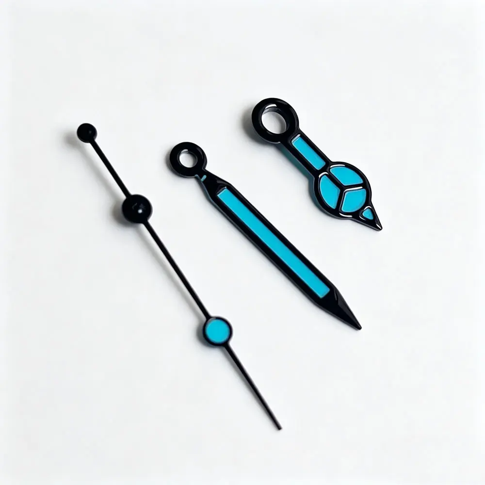 NH35 Blue Watch Hands Needles Black Edge Green Luminous Fit NH36 NH38 NH70 NH71 4r35 7s26 Automatic Movement Diving Watch Parts