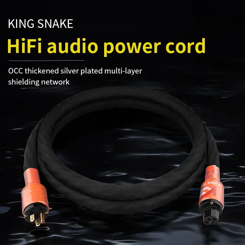 Upgrade HI-End Power Cord EU Pure Copper Gold Plated Power Plug Cable HIFI AC Mains Hifi EU Power Cable