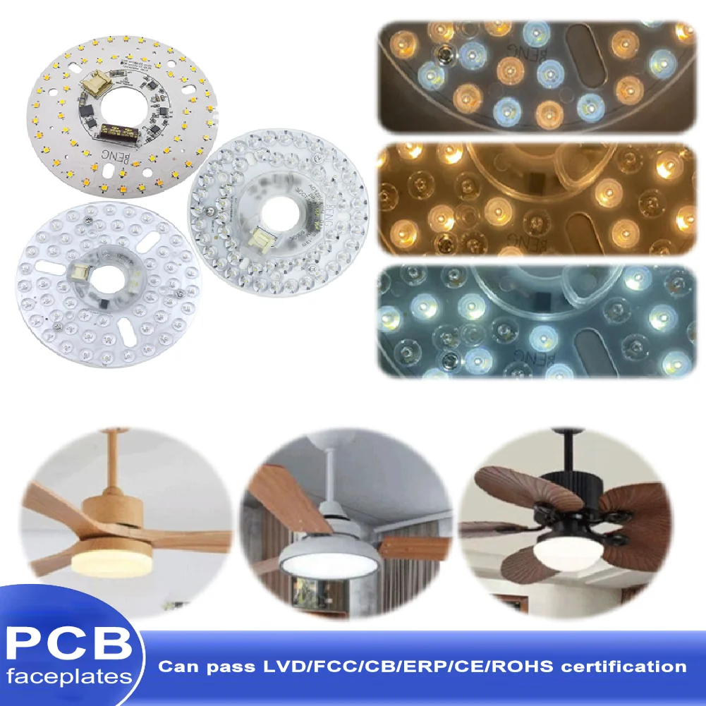 

3.9/4.9/6.2 Inch 15/18/24W Adjustable Ceiling LED Fan Light Retrofit Kit Ceiling Flush Light Replacement Panel Flush Mount