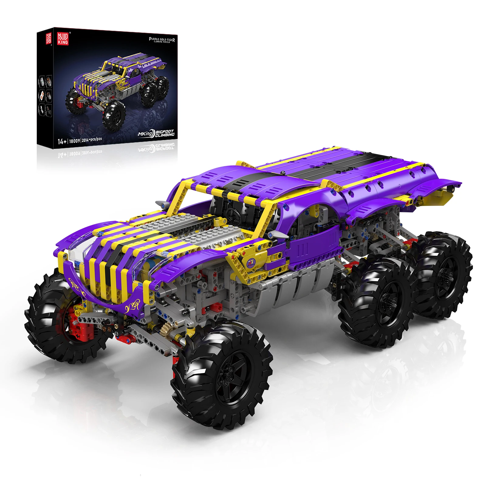 

Mold King 18009, фиолетовый альпинистский автомобиль, электрический строительный набор с дистанционным управлением через приложение