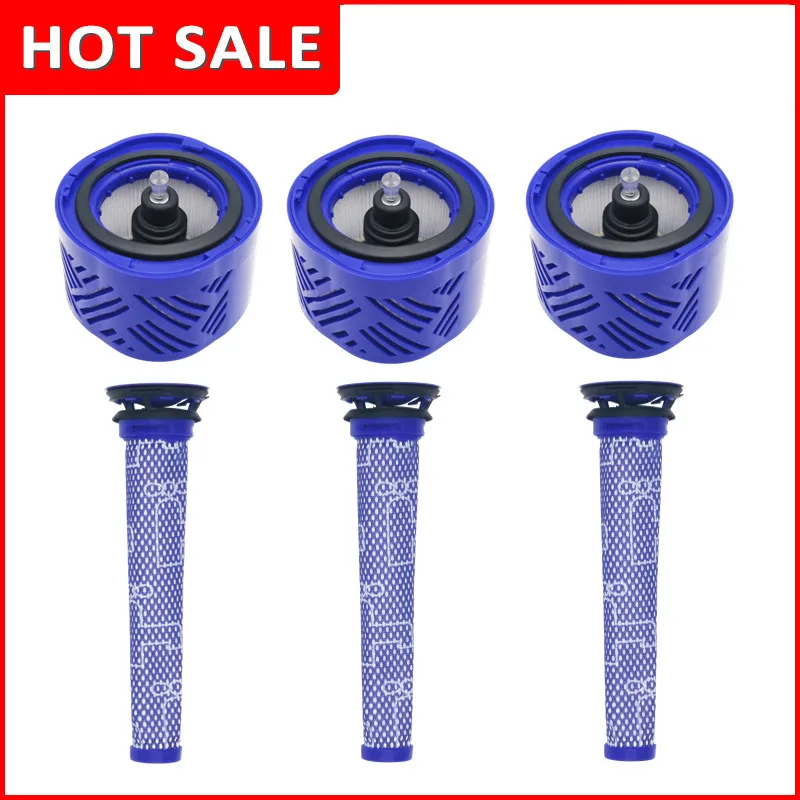 6ชิ้นตัวกรอง HEPA ก่อน & หลังมอเตอร์สำหรับ Dyson V6 DC59ชิ้นส่วนเครื่องดูดฝุ่น # DY-96674101 & ชุด DY-96566101