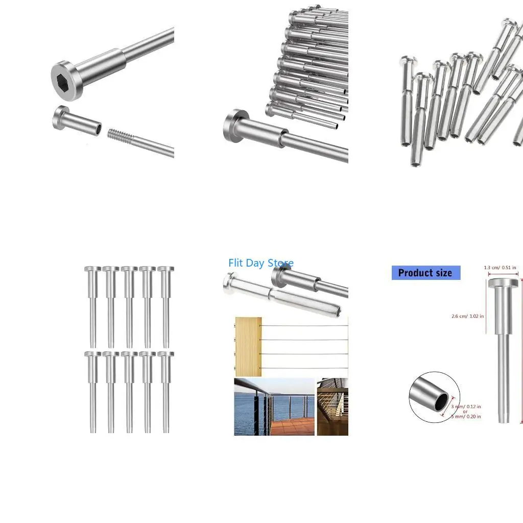 F92C Cable Railing set with Invisible Swage Hardware Cable Railing Assemblies for Cables Excellent for Home Renovations