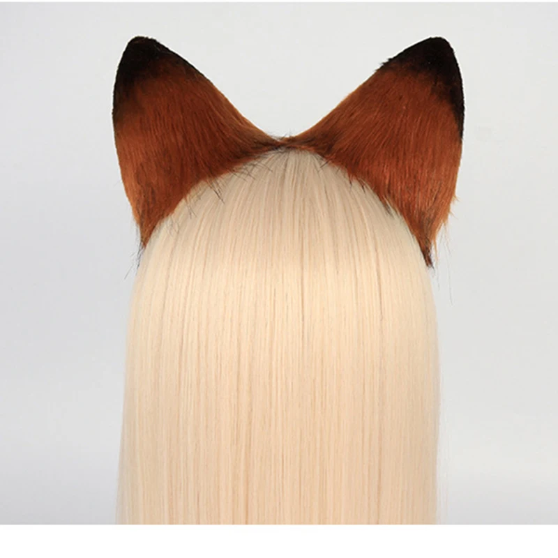 Anime Nick Wilde Cartoon Animation Movie Cosplay Ear Headband Set Gift Brown Creative Cos Simulation Fox Tail Prop Accessories 5