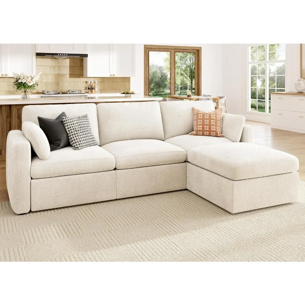 

Modular Sectional Couch with Storage Seats, L Shaped Sectionals Sofa with Storage, Chenille Sectional Couches, sofa