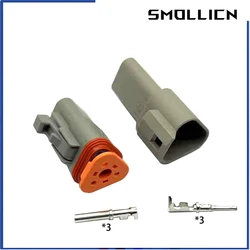 1 Set Deutsch DT 3 Pin connector DT06-3S DT04-3P Male Female Auto Waterproof Connector Automotive Sealed Plug 22-16AWG