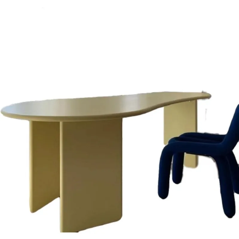 Nordic solid wood desktop computer table, simple modern home bedroom writing desk, special-shaped desk, simple desk