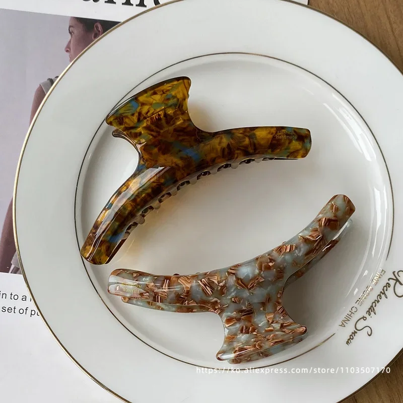 Die kleine Krümmung ist genau richtig ~ Koreanische FRANKREICH große lockige Haarspange mit Leopardenmuster, französische Retro-Pferdeschwanz-Clip