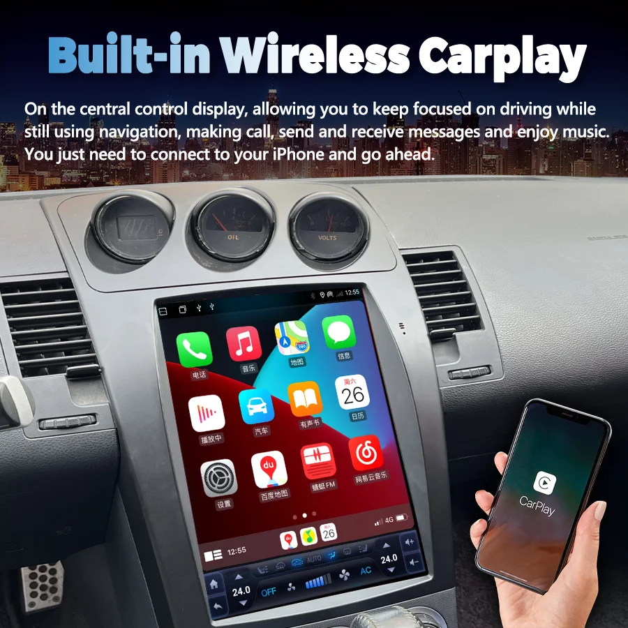 12.1inch LHD RHD Android Screen For Nissan 350 350Z Z33 2003-2007 Stereo Car GPS Multimedia Player Carplay Navigation Auto Radio