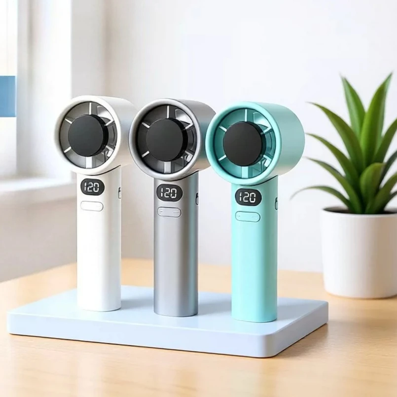 120 Speeds High Speed Handheld Fan 10000+ RPM Turbo Fan Portable USB Rechargeable Desktop Fan for Home Office Camping