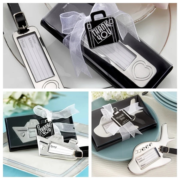 5Pcs Travelling themed Wedding gifts Destination Love Airplane Luggage Tag souvenirs For Love Heart Bridal shower party favors