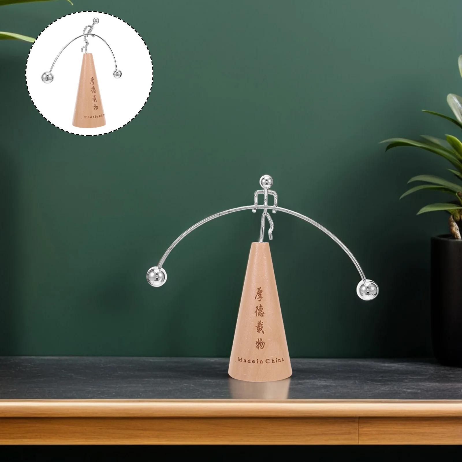 

Weightlifter Balance Mini Iron Desk Sculpture For Office Home Gym Decoration, Science Art Physics Perpetual Motion Swing Balance