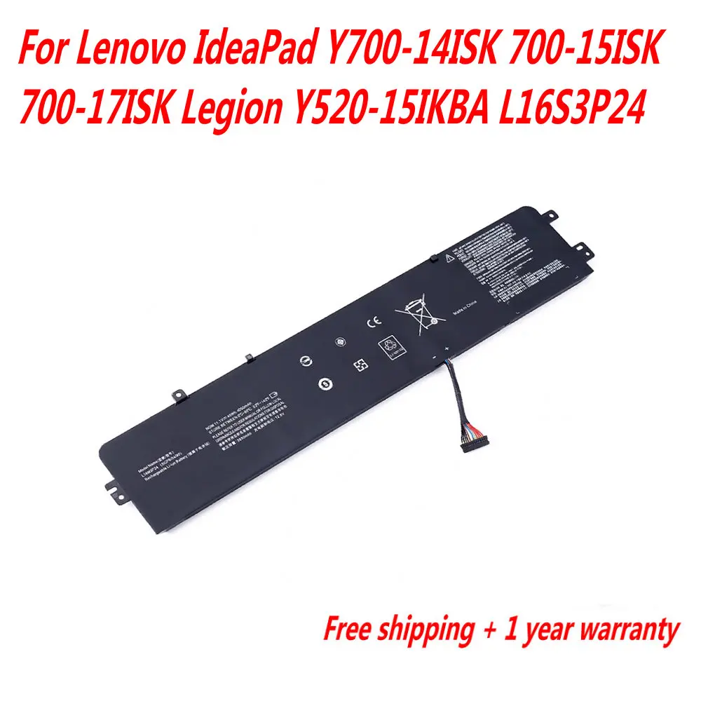 

NEW L14M3P24 Laptop Battery For Lenovo IdeaPad Y700-14ISK 700-15ISK 700-17ISK Legion Y520-15IKBA L16S3P24 45WH/4050mAh