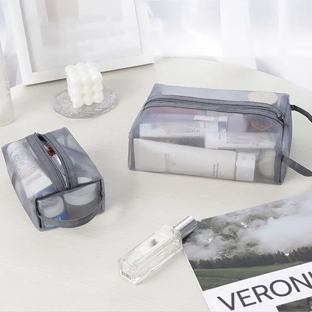 

Wash Bag Toiletry Bag Student Stationery Bag Mesh Korean Storage Bag Women Cosmetic Bag Skin Care Storage Bag Zipper Makeup Bag