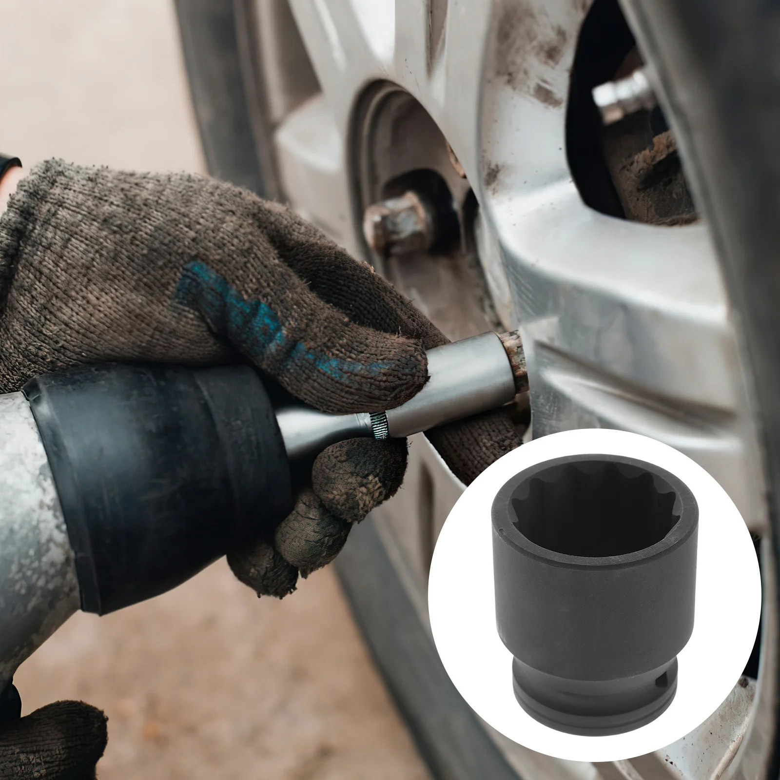 Toma de impacto para tuercas de 36mm, removedor de tuercas de eje profesional de acero endurecido, enchufe de impacto profundo de alta resistencia para terminal de bloqueo de rueda